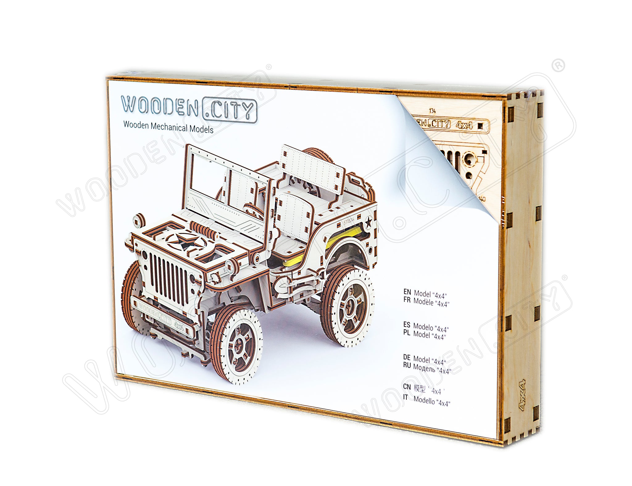 4x4 Off-Road Vehicle Jeep - 3D Mechanical Wooden DIY Assembly